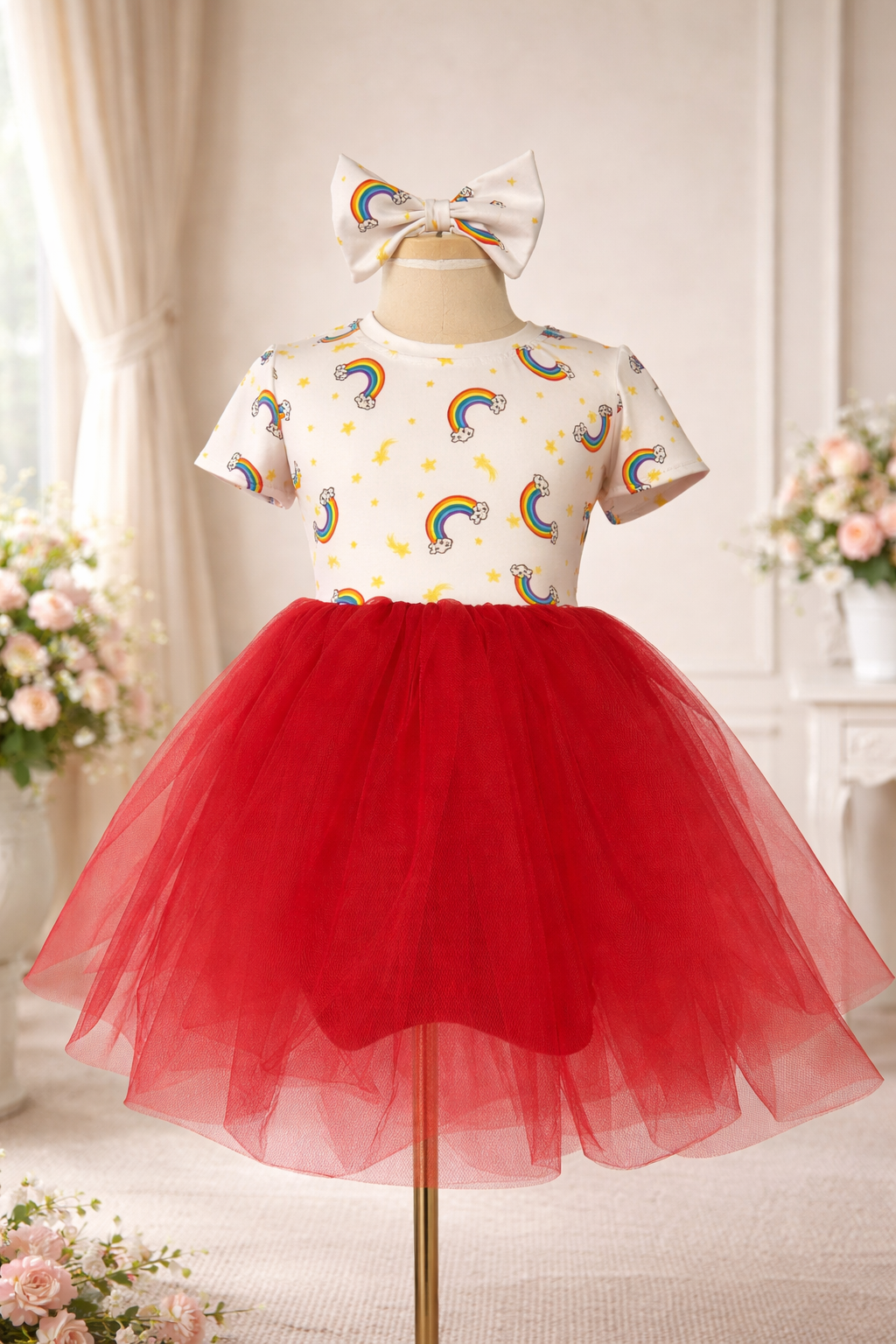 Rainbow Dress  Shine & Bloom- Luxury Girls Boutique