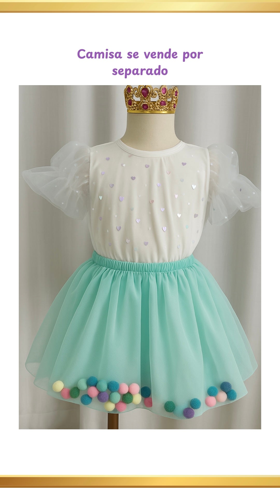 Girls Tutu Skirt Pom-Pom