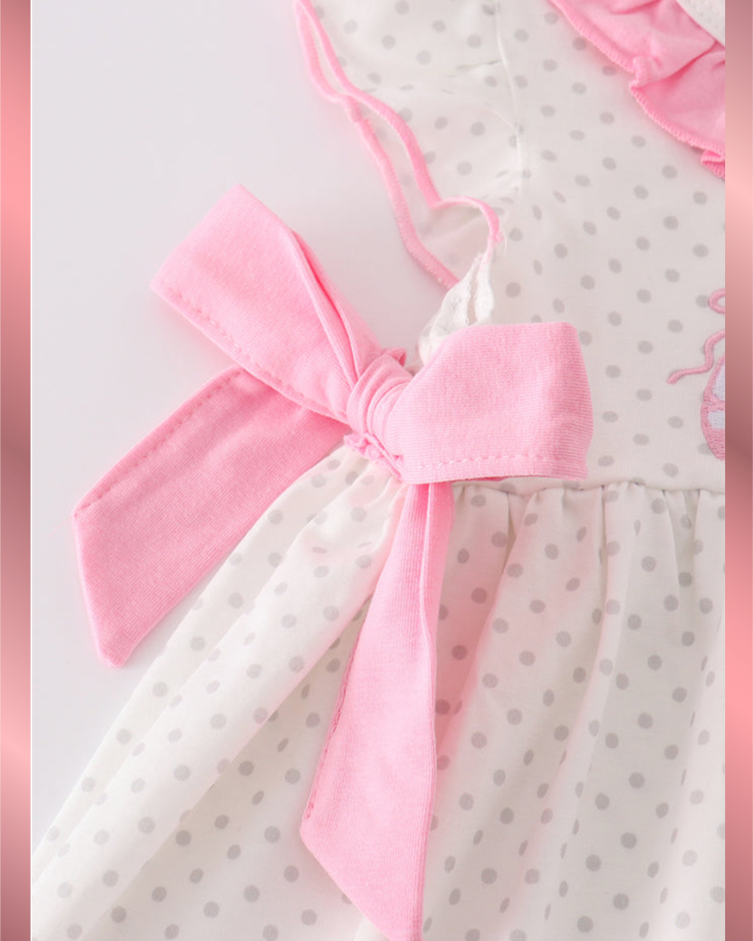 Pink Ballet Embroidery Baby Dress