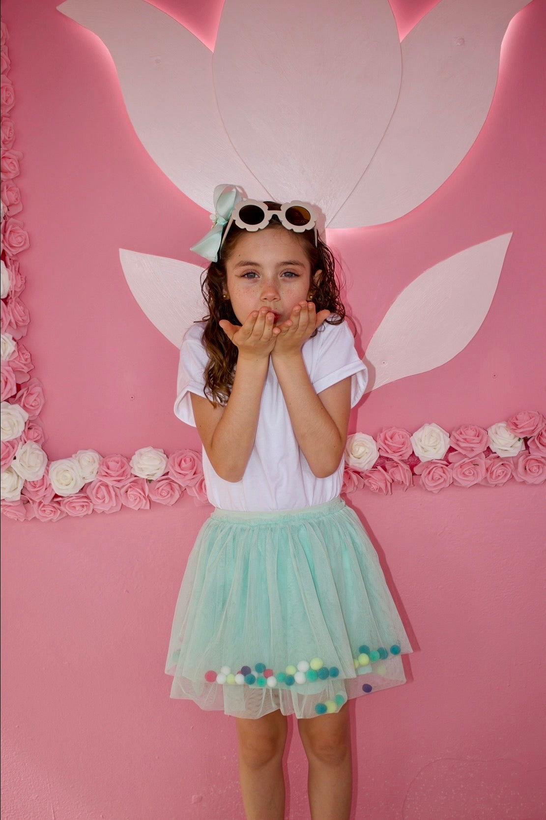 Girls Tutu Skirt Pom-Pom (falda tutu de pompones)