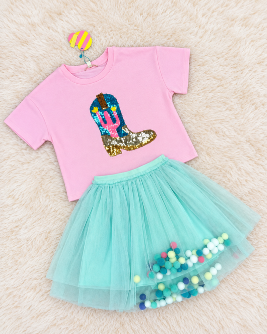 Girls Tutu Skirt Pom-Pom (falda tutu de pompones)