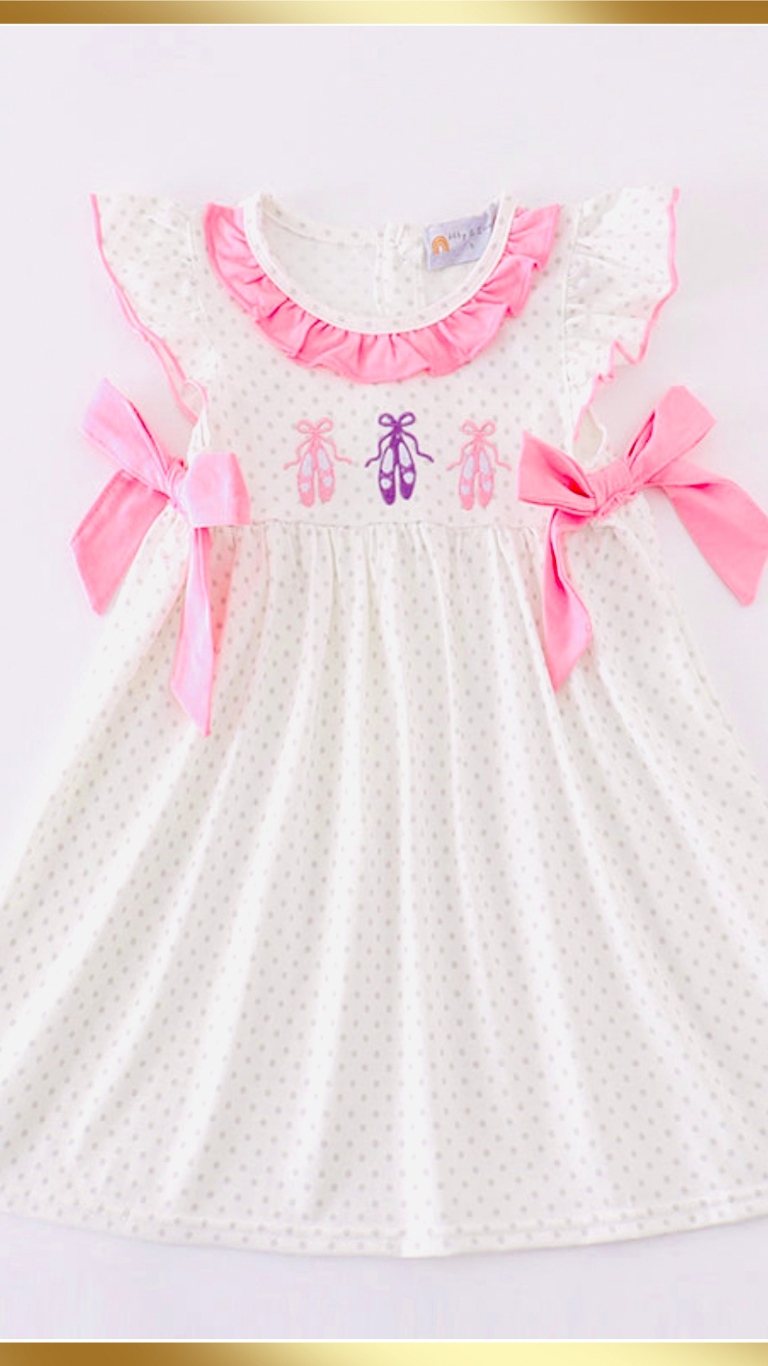 Pink Ballet Embroidery Baby Dress