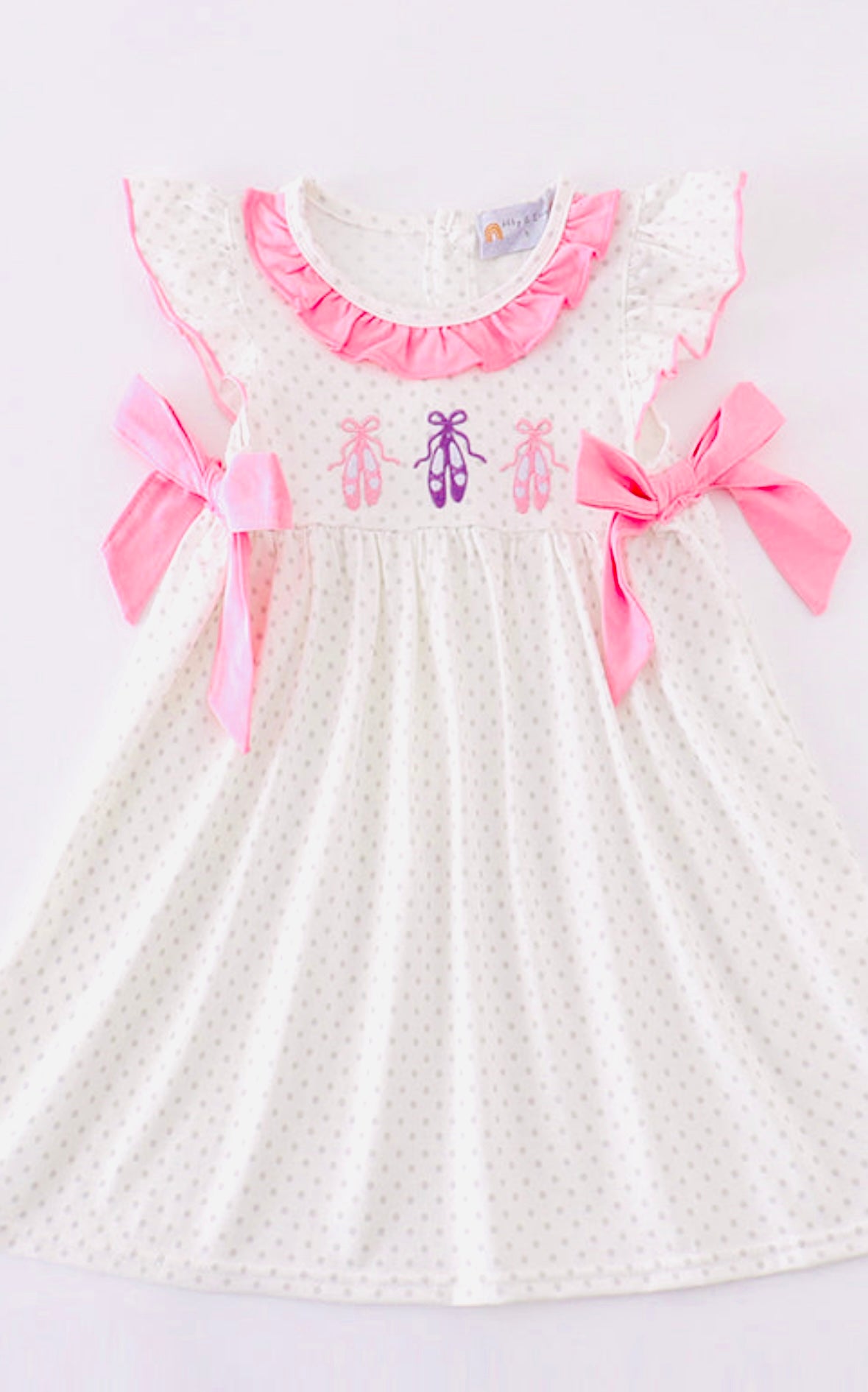 Pink Ballet Embroidery Baby Dress